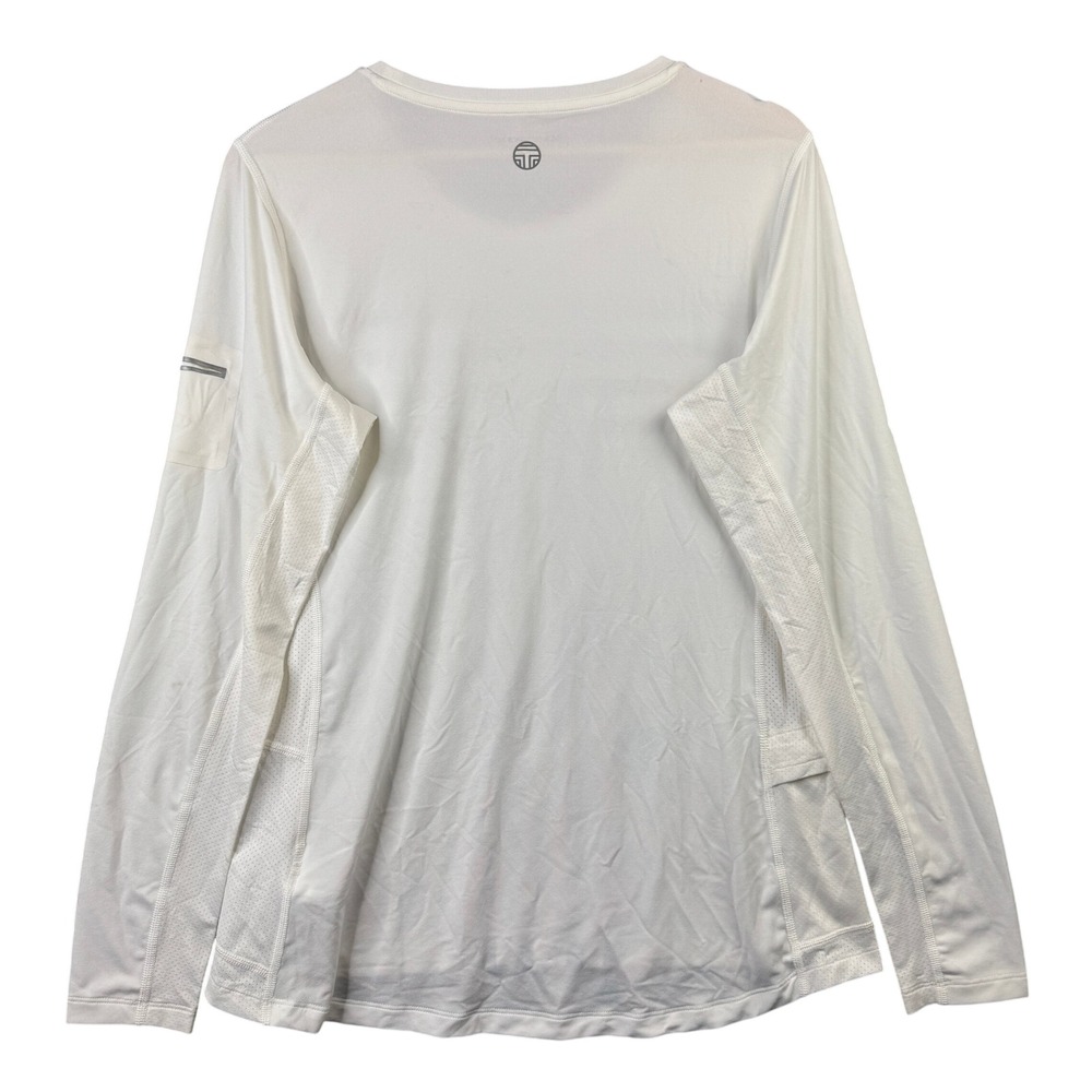 Tory Sport Womens Size XL Coolmax Graphic T-Logo Long Sleeve Active Top White - Picture 2 of 7